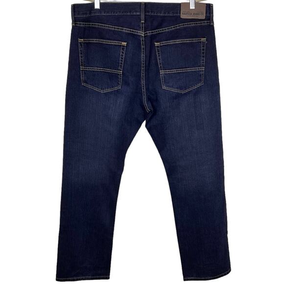 Nautica Dark Wash Relaxed Fit Jeans 36x33 Preppy Classic - Picture 5 of 5